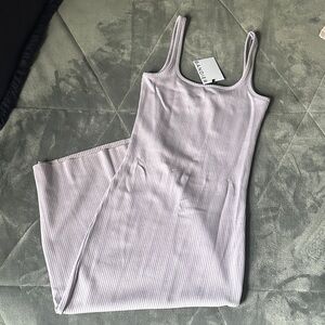 Lavender Ribbed Midi Dress